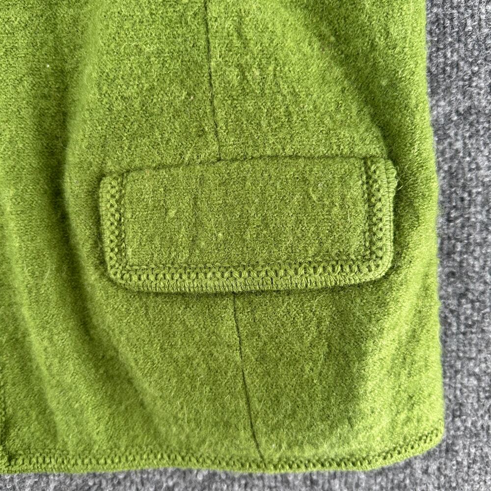 Vintage Lisa International Olive Green Boiled Wool Sweater Vest Zip Up XL - Picture 5 of 8